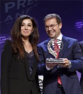 La finalista Cristina López Barrio y el ganador Javier Sierra del Planeta d eeste año