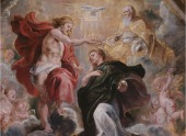 La Coronación de la Virgen, pintado por Rubens hacia 1613