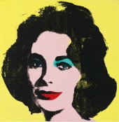 Liz 1, acrílico y serigrafía sobre lienzo, 40 x 40 cm 101,6 x 101,6 cm. , 1963 de Andy Warhol