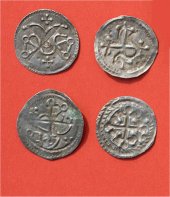 Algunas de las monedas halladas en Rügen.