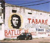 Un graffitti sobre un muro de la capital uruguaya, Montevideo