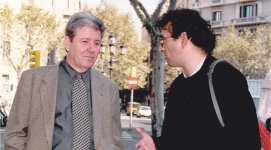 Roberto Bola&ntilde;o con Jorge Herralde