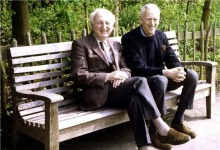 Donald Hartog y J.D. Salinger, en Londres en 1989